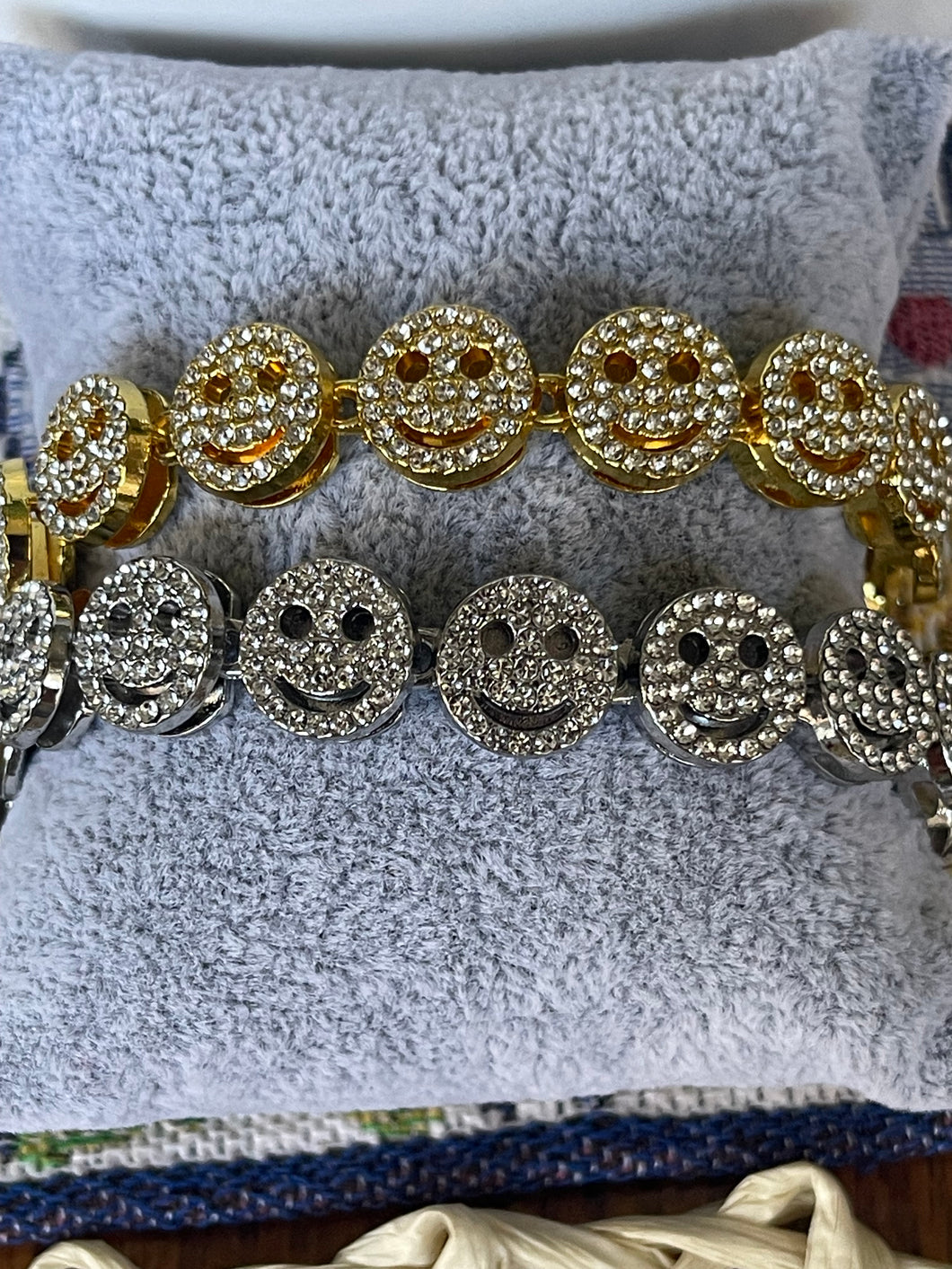 Hip Hop Cubic Zirconia Happy Face Bracelet